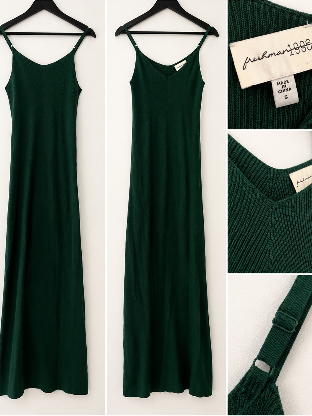 Freshman 1996 Forest Green Knit Maxi Dress – Size Small